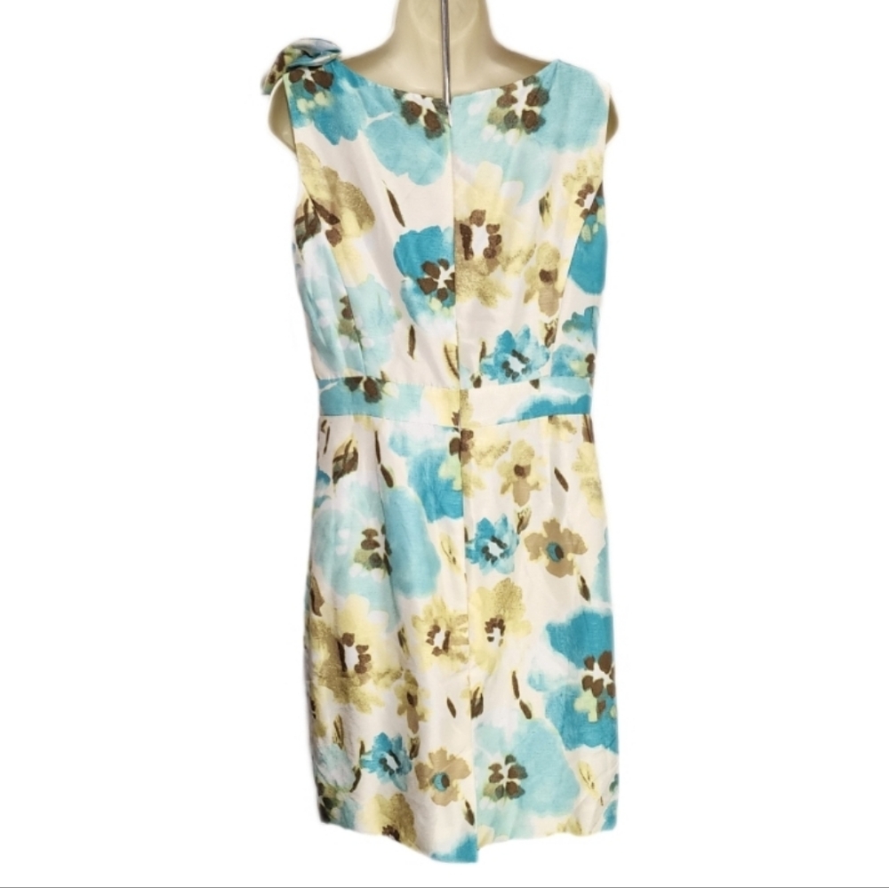 Alex Marie Dress Vintage Floral Sleeveless Asymmetrical Collar Blue Size 10P - Picture 6 of 13
